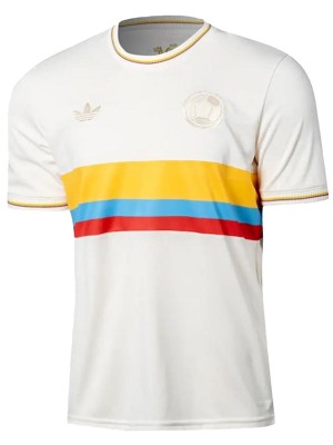 Colombia maglia da calcio bianca per l'anniversario dei 100 anni uniforme da calcio da uomo kit sportivo da calcio maglietta superiore 2024-2025